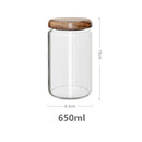 DecorBites™ Acacia Wood Lid Glass Food Storage Container - Elegant and Functional Kitchen Jar