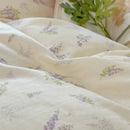 DecorBites™ Lavender Lace Bedding Set: Single Queen Size Duvet, Sheet, Pillowcases