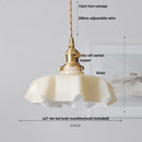 DecorBites™ Green Flower Glass Pendant Light for Kitchen Bar Restaurant, Modern Wire Adjustable Hanging Lamp