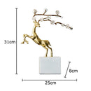 DecorBites™ Deer Antlers Statue - Enamel Sika Deer Sculpture for Room Decor