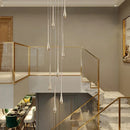 DecorBites™ Gold-Plated Duplex Chandelier: Modern Lighting for Living Room, Staircase, Kitchen, Restaurant