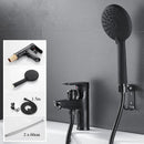 DecorBites™ Black Brass Single Handle Bathroom Basin Faucet with Shower Head, Hot and Cold Mixer Tap