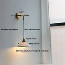 DecorBites™ Adjustable LED Wall Light Clear Glass Copper Bedside Lamp