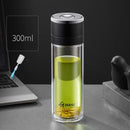 DecorBites™ Insulated Glass Cup: Large Capacity, One-Click Open Lid, Heat-Resistant Double-Layer