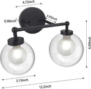 DecorBites™ Double-Head Glass & Iron Wall Lamps, Modern Minimalist Bathroom Vanity Lights