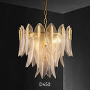 DecorBites™ Glass Leaf Luxury Chandelier LED Pendant Lights for Modern Living Room