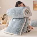 DecorBites™ Coral Fleece Flannel Blanket: Cozy Single/Queen Size Little Quilt - Winter Office/Dorm Warmth