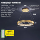 DecorBites™ Crystal LED Chandelier Circle Hanging Lamp - Modern Luxury Dimmable Lighting