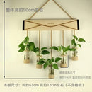 DecorBites™ Glass Planter Vase with Wooden Stand for Wall Hanging Display