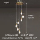 Modern gold teardrop led luxury chandelier for living room