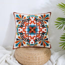 Boho farmhouse floral cream embroidered pillow covers living room