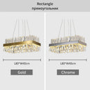 DecorBites™ Crystal LED Pendant Light Chrome/Gold Luxury Chandelier for Kitchen Living Room.