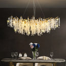 Luxury gold crystal led chandelier dining room pendant light