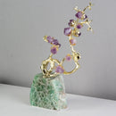 DecorBites™ Amethyst Brass Tree Ornament Crystal Simulation Plant Sculpture Home Decoration