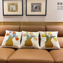 Embroidered Geometric Cushion Cover