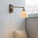 DecorBites™ Copper Arm LED Wall Sconce Switch Light, Adjustable Lampshade, Pull Chain, Beside Lamp