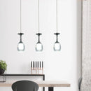 DecorBites™ LED Wine Glass Pendant Lights for Restaurant, Bar, and Dining Room