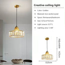 DecorBites™ Crystal LED Pendant Light: Retro Gold Lampshade for Living Room, Bedroom, Dining Room