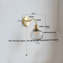 DecorBites™ Green Class Ball LED Wall Light with Copper Socket for Bedroom Living Dining Room