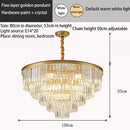 DecorBites™ Crystal Gold Black LED Chandelier: Modern Multi-Storey Pendant Lamp Lighting