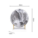 DecorBites™ Glass Geometric Disk Marble Cake Craft Home Decor Figurines
