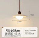 DecorBites™ Japanese Wooden Stone Chandelier Pendant Light, Wabi-Sabi Style Yellow Cavity-Stone Lamp
