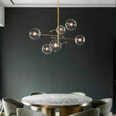 DecorBites™ Black Gold Glass LED Chandelier for Living Room Bedroom Restaurant