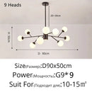 DecorBites™ Glass Ball Modern Branch Chandelier - Magic Bean Design for Living Room
