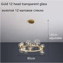DecorBites™ Glass Ball LED Chandelier: Modern Nordic Style for Living, Dining, Kitchen, Study