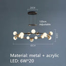 DecorBites™ Gold Balls LED Chandelier: Art Deco Round Lighting with Acrylic Balls for Home Décor
