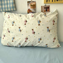 DecorBites™ Cute Cartoon Washed Cotton 4-Piece Bedding Set for Spring Soft Skin-Friendly Sheets