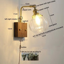 DecorBites™ Glass Copper LED Wall Lights Modern Bedside Lamp Applique Da Parete