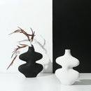 DecorBites™ Geometric Ceramic Vase Set Black White Crafts Home Decor Flower Arrangement