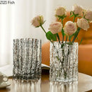 DecorBites™ Clear Ice Vase for Hydroponic Flowers Desk Decor Bouquets Minimalist Floral Arrangement Modern Glass Pot