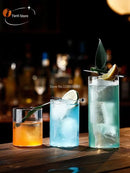 DecorBites™ Clear Glass Highball Cup Set - Premium Drinkware for Cocktails and Beverages.