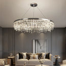 DecorBites™ Crystal Circle LED Chandelier for Modern Luxury Living Room Decor