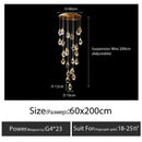 DecorBites™ Diamond Crystal Chandelier Staircase LED Large Living Room Hall Lighting
