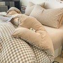 DecorBites™ Japanese Style Check Duvet Cover Set - Soft Washed Quilt Cover & Pillowcase