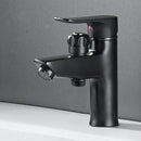 DecorBites™ Black Brass Single Handle Bathroom Basin Faucet with Shower Head, Hot and Cold Mixer Tap