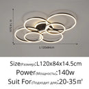 DecorBites™ LED Chandelier: Modern Living Study Bedroom Lamps, Round Rings Foyer Chandeliers Luminaire