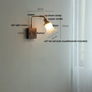 DecorBites™ LED Brass Walnut Wood Wall Sconce Rotate Glass Stair Light