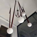 DecorBites™ Leather Glass Ball Pendant Light for Living Room, Adjustable Belt DIY Fixture