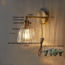 DecorBites™ Clear Glass LED Wall Sconce with Pull Chain, Rotating Copper Socket