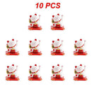 2~20PCS Wealth Waving Cat Chinese Lucky Cat Beckoning Solar Powered Small Size Crafts Home Desktop Ornaments Car Decoration