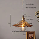 DecorBites™ Brass Knob Switch LED Pendant Light, Nordic Amber Glass Hanging Lamp