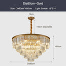 DecorBites™ Black Gold Crystal Ceiling Chandelier: Modern LED Pendant Light for Luxe Living Spaces