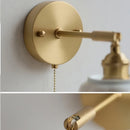 DecorBites™ Copper Wall Light Fixture Bedroom Bedside Sconce White Ceramic Lamp