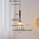 DecorBites™ Ceramic Walnut Wood Pendant Light Fixture - Adjustable LED Lamparas for Study Aisle