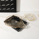 DecorBites™ Gold Foil Glass Tray Geometric Fruit Plate Home Decor Accessory