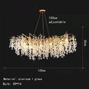 DecorBites™ Gold Aluminium Crystal Chandelier for Elegant Dining Room Lighting